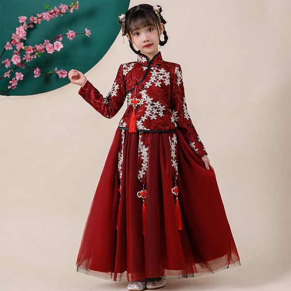 autumn and winter girls' hanfu ancient costume super immortal chinese styletwo piece year's dress stage performance ethnic clothin, Red
autumn and winter girls' hanfu ancient costume super immortal chinese styletwo piece year's dress stage performance ethnic clothin, Red
