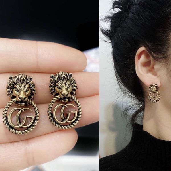 2021 new jewelry ancient pendant necklace femininity women's net red same double lion head earrings women, Black
2021 new jewelry ancient pendant necklace femininity women's net red same double lion head earrings women, Black