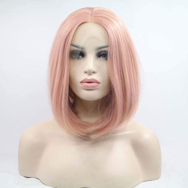 synthetic wigs melody mixed peach pink wig straight bob short cut hair lace front heat resistant for women cosplay party, Black
synthetic wigs melody mixed peach pink wig straight bob short cut hair lace front heat resistant for women cosplay party, Black