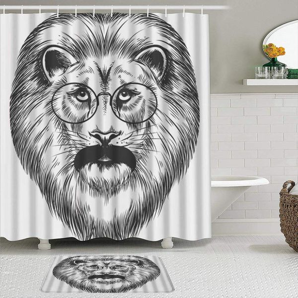 fabric shower curtain and mats set,hipster lion with mustache and eyeglasses,waterproof bath curtains with 12 hooks,non slip
fabric shower curtain and mats set,hipster lion with mustache and eyeglasses,waterproof bath curtains with 12 hooks,non slip