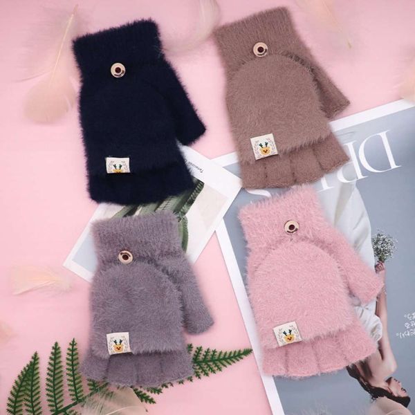 gloves autumn and winter version simple half finger flip writing cycling lovely knitted warm, Blue;gray
gloves autumn and winter version simple half finger flip writing cycling lovely knitted warm, Blue;gray