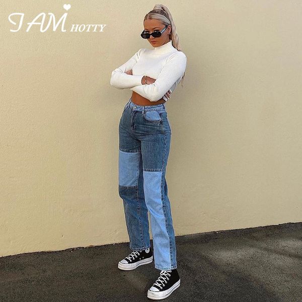 patchwork straight womens jeans baggy vintage high waist boyfriends mom y2k denim distressed streetwear 2021 female iamy, Blue
patchwork straight womens jeans baggy vintage high waist boyfriends mom y2k denim distressed streetwear 2021 female iamy, Blue