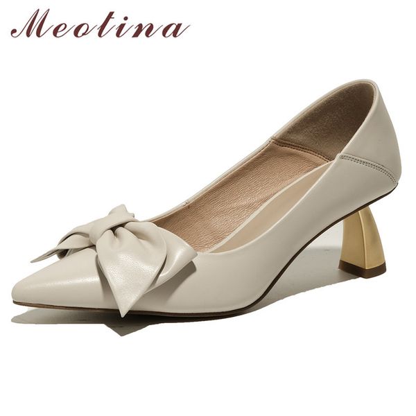 meotina shoes women genuine leather high heel pumps pointed toe bow fashion shoes strange style heels slip on dress footwear 40 210520, Black
meotina shoes women genuine leather high heel pumps pointed toe bow fashion shoes strange style heels slip on dress footwear 40 210520, Black