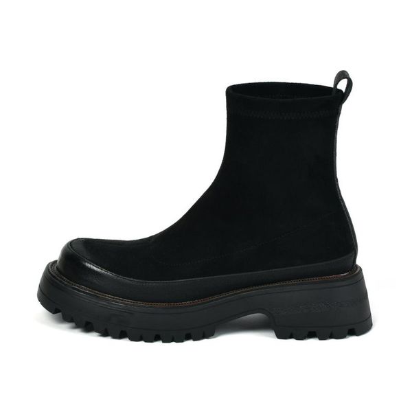 boots genuine leather sock women fashion round toe short stretch female black beige lazy ankle platform thick shoes
boots genuine leather sock women fashion round toe short stretch female black beige lazy ankle platform thick shoes