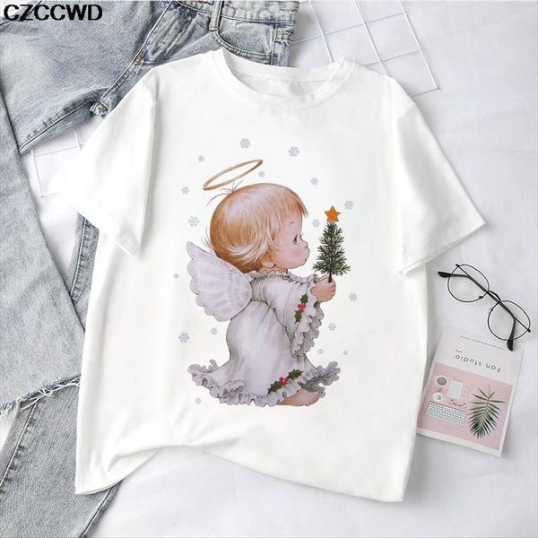 90s summer cute angel women t shirts print short sleeved o neck vintage vogue ullzang harajuku female, White
90s summer cute angel women t shirts print short sleeved o neck vintage vogue ullzang harajuku female, White