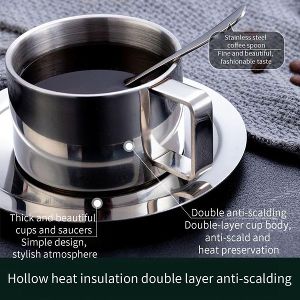 mugs 180ml coffee cup spoon and saucer set stainless steel tea milk durable insulated home office cafe
mugs 180ml coffee cup spoon and saucer set stainless steel tea milk durable insulated home office cafe