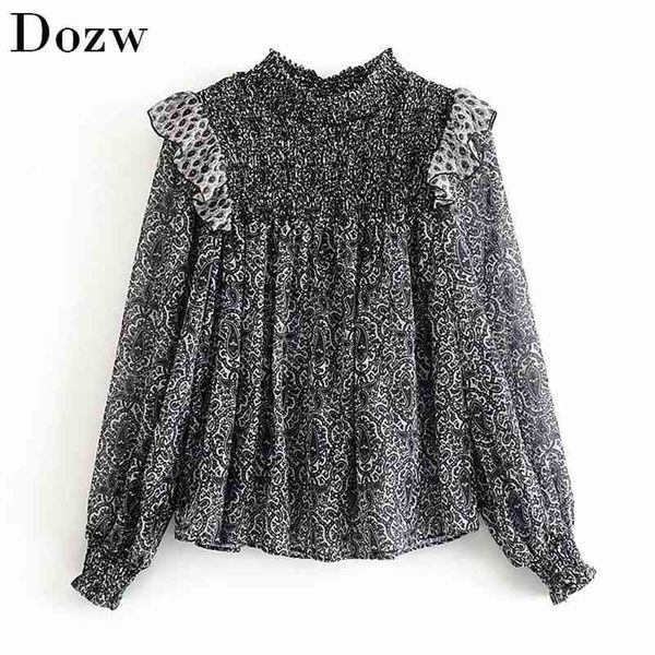women vintage floral print chiffon blouses stylish ruffled long sleeve blouse stand collar pleated ladies casual shirts 210515, White
women vintage floral print chiffon blouses stylish ruffled long sleeve blouse stand collar pleated ladies casual shirts 210515, White