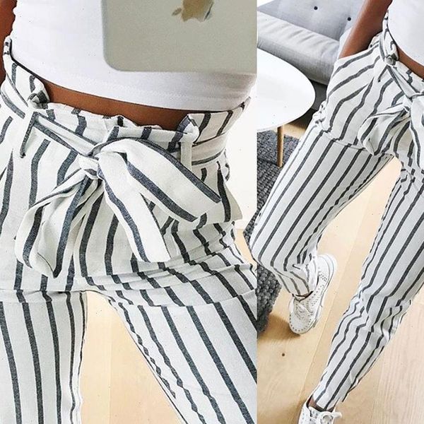 fashion autumn womens capris women casual mid waist pants white striped bow tie drawstring sweet elastic pockets trousers, Black;white
fashion autumn womens capris women casual mid waist pants white striped bow tie drawstring sweet elastic pockets trousers, Black;white