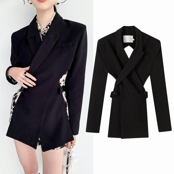 women's jackets high fashion special design jacket women coat korean backless long sleeve ladies clothes sl522, Black;brown
women's jackets high fashion special design jacket women coat korean backless long sleeve ladies clothes sl522, Black;brown