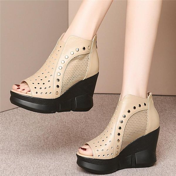 fashion sneakers women genuine leather platform wedges high heel gladiator sandals female open toe summer pumps shoes, Black
fashion sneakers women genuine leather platform wedges high heel gladiator sandals female open toe summer pumps shoes, Black