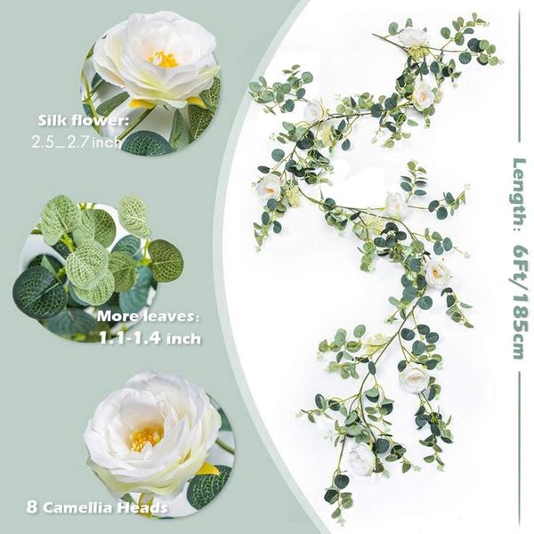 artificial flower eucalyptus garland with camellias 6ft fake hanging vine for wedding garden party table decor decorative flowers & wreaths
artificial flower eucalyptus garland with camellias 6ft fake hanging vine for wedding garden party table decor decorative flowers & wreaths