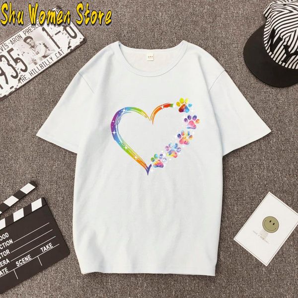 women's t-shirt red heart dog print t shirt fashion women summer casual female short sleeve tee shirts ladies cute, White
women's t-shirt red heart dog print t shirt fashion women summer casual female short sleeve tee shirts ladies cute, White
