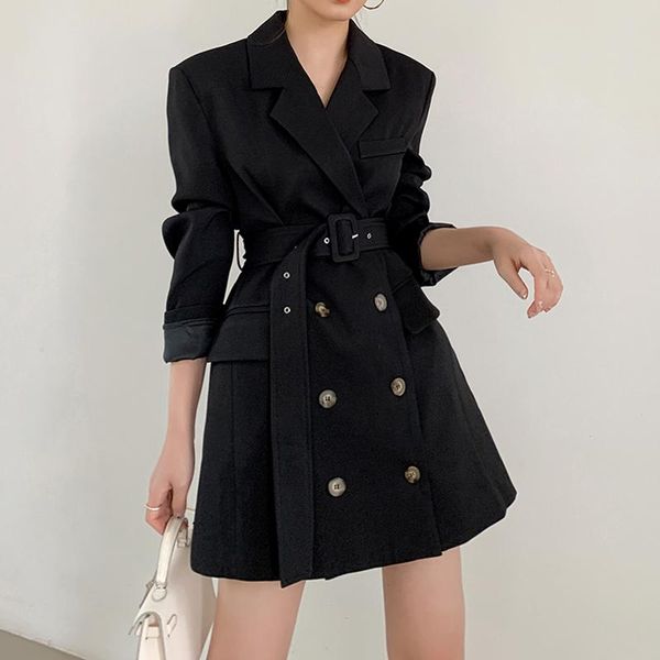 women's suits & blazers surufing 2021 long sleeve straight blazer dress autumn winter women fashion pure short black streetwear outfits, White;black
women's suits & blazers surufing 2021 long sleeve straight blazer dress autumn winter women fashion pure short black streetwear outfits, White;black