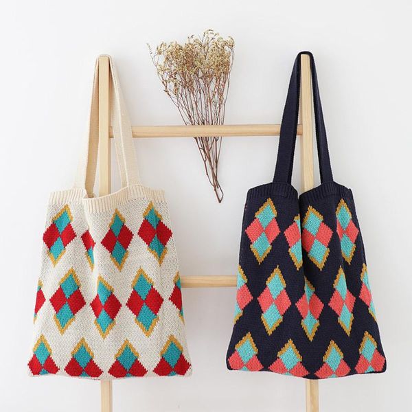 evening bags autumn winter cute knitted bag ladies casual shopper rhombus pattern handbag girls simple wool shoulder big
evening bags autumn winter cute knitted bag ladies casual shopper rhombus pattern handbag girls simple wool shoulder big