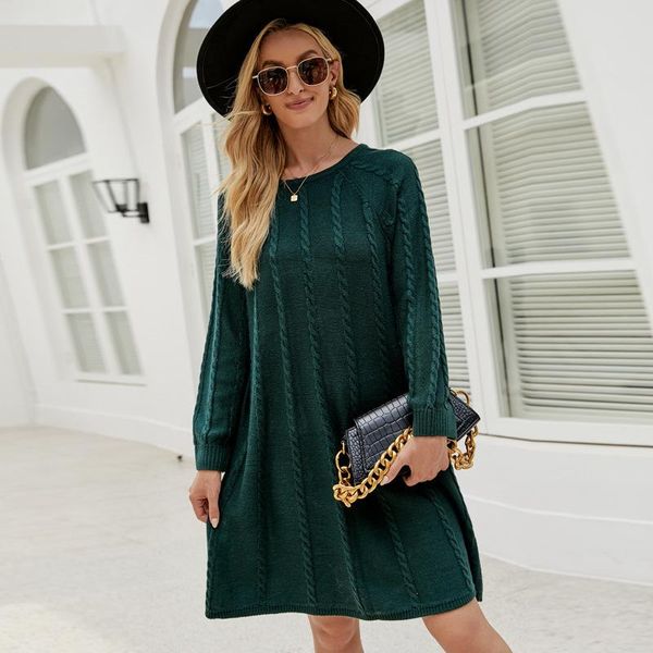 women's knits & tees 2021 solid color pullover twisted knitted wool dress long a-shaped, White
women's knits & tees 2021 solid color pullover twisted knitted wool dress long a-shaped, White