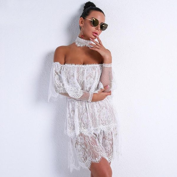 casual dresses slash neck lace dress off the shoulder women elegant celebrity evening party fashion mini black white, Black;gray
casual dresses slash neck lace dress off the shoulder women elegant celebrity evening party fashion mini black white, Black;gray