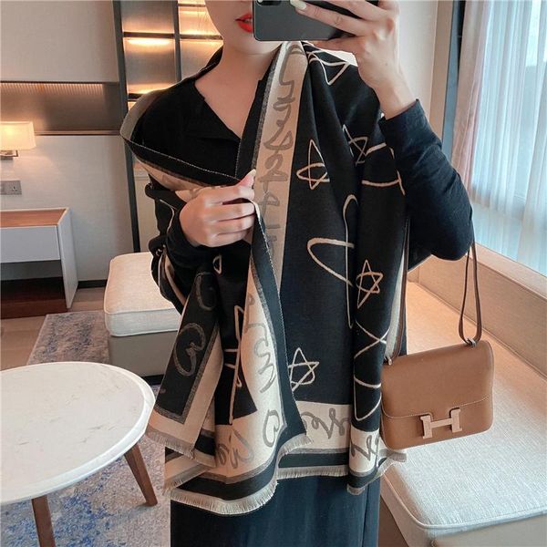 Scarves Fashion Print Women Winter Pashmina Warm Cashmere Thick Wraps Foulard Female Hijab Shawls Blanket Lady Bufanda Stoles, Blue;gray 
Scarves Fashion Print Women Winter Pashmina Warm Cashmere Thick Wraps Foulard Female Hijab Shawls Blanket Lady Bufanda Stoles, Blue;gray