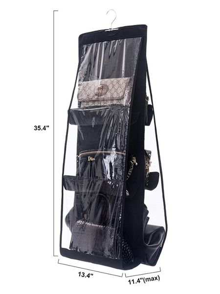 storage boxes & bins hanging handbag purse organizer for 6 pockets dust proof holder bag wardrobe closet space saving organizers washable
storage boxes & bins hanging handbag purse organizer for 6 pockets dust proof holder bag wardrobe closet space saving organizers washable