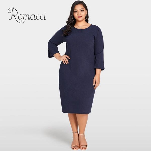 casual dresses romacci women plus size dress 3/4 sleeves pockets solid 2021 spring t-shirt loose elegant party vestidos, Black;gray
casual dresses romacci women plus size dress 3/4 sleeves pockets solid 2021 spring t-shirt loose elegant party vestidos, Black;gray
