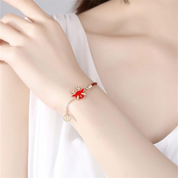 link, chain cute deer red bracelets for women jewelry silver plated bracelet girl christmas gift female elk bijou, Black
link, chain cute deer red bracelets for women jewelry silver plated bracelet girl christmas gift female elk bijou, Black