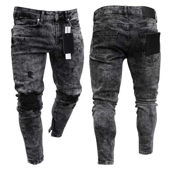 men's jeans white ripped skinny men stretch black denim trousers fashion hip hop foot mouths zipper jogging casual pencil pants, Blue
men's jeans white ripped skinny men stretch black denim trousers fashion hip hop foot mouths zipper jogging casual pencil pants, Blue
