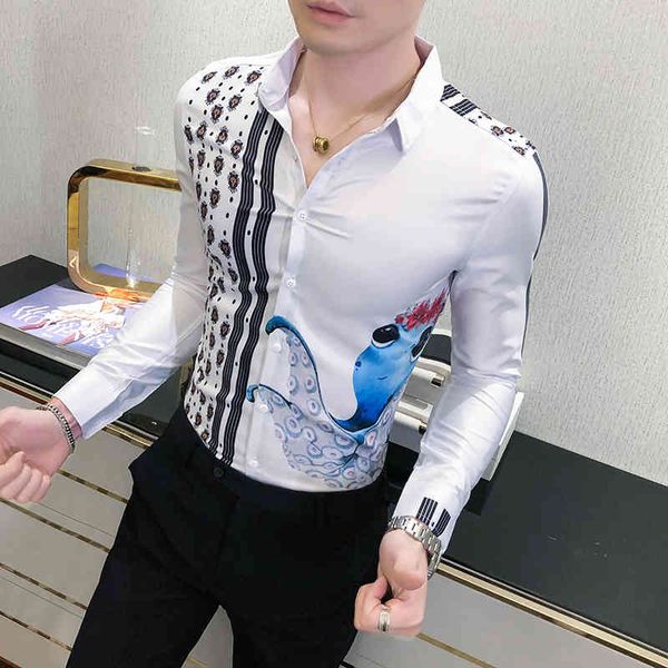 men's casual shirts autumn fashion fingerprint white for korean clothing fine long-sleeve fitting of men wearing 3xl hguz, White;black
men's casual shirts autumn fashion fingerprint white for korean clothing fine long-sleeve fitting of men wearing 3xl hguz, White;black