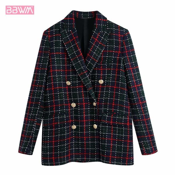 women's jackets retro long sleeve double breasted lapels jacket coat mid-length casual plaid chic female, Black;brown
women's jackets retro long sleeve double breasted lapels jacket coat mid-length casual plaid chic female, Black;brown