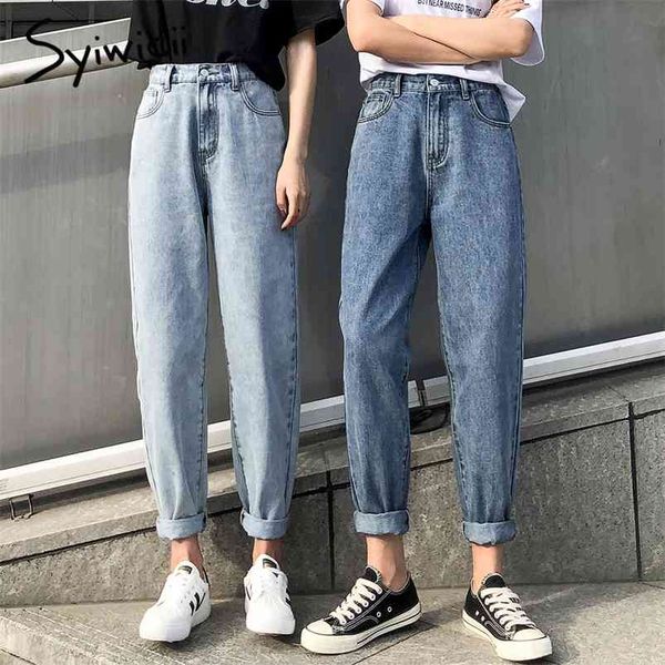 high waist jeans woman plus size street style elastic waist denim pants cotton loose coated vintage washed boyfriend jeans 210730, Blue
high waist jeans woman plus size street style elastic waist denim pants cotton loose coated vintage washed boyfriend jeans 210730, Blue