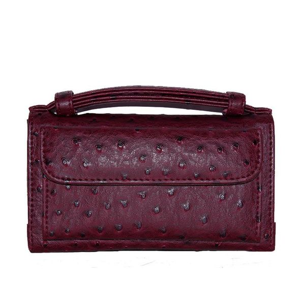 wallets classic maroon ostrich clutch bag women leather shoulder designer card wallet purse, Red;black
wallets classic maroon ostrich clutch bag women leather shoulder designer card wallet purse, Red;black