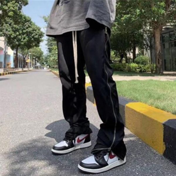 men's pants 2021 side full zipper drawstring sweatpants mens oversize high street loose casual trousers solid baggy hip hop track, Black
men's pants 2021 side full zipper drawstring sweatpants mens oversize high street loose casual trousers solid baggy hip hop track, Black
