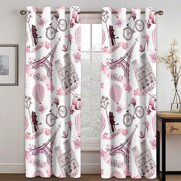 curtain & drapes lovers love kiss printed living room bedroom home decoration suitable for ,