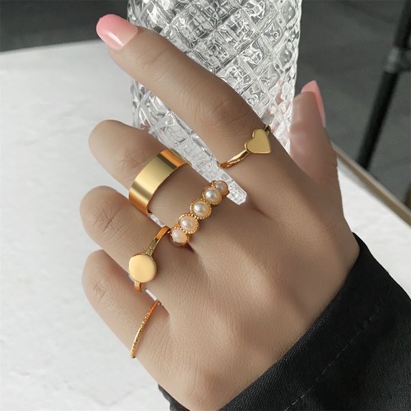 2021 bohemian pearl heart alloy joint ring set for women punk metal geometric pearl wide ring fashion vintage women jewelry gift, Silver
2021 bohemian pearl heart alloy joint ring set for women punk metal geometric pearl wide ring fashion vintage women jewelry gift, Silver