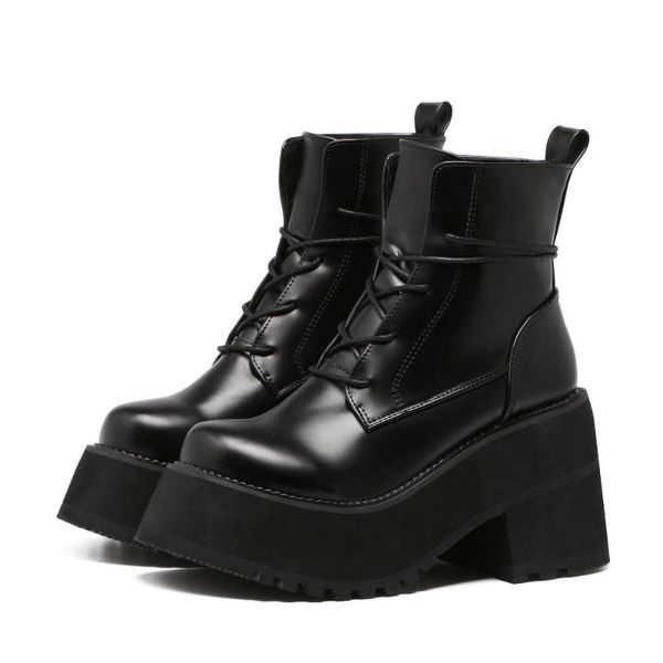 boots autumn and winter retro high-heeled waterproof platform with thick-soled short women's, Black
boots autumn and winter retro high-heeled waterproof platform with thick-soled short women's, Black