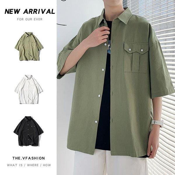 men's casual shirts 3 colors short-sleeved summer loose half-sleeved shirt trend hiphop streetwear coat thin, White;black
men's casual shirts 3 colors short-sleeved summer loose half-sleeved shirt trend hiphop streetwear coat thin, White;black