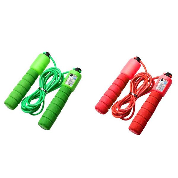jump ropes 2x sponge counting rope professional electronic pattern skipping fitness green & red 
jump ropes 2x sponge counting rope professional electronic pattern skipping fitness green & red
