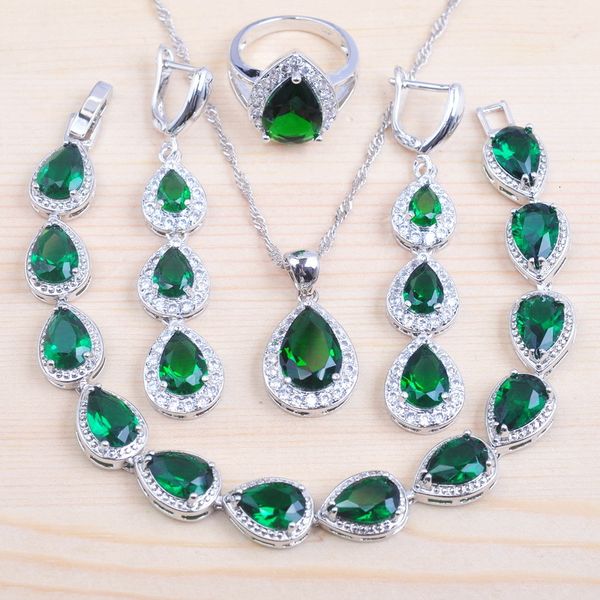 jewelry sets water drop green cubic zirconia silver color for women costume earrings/necklace/bracelet/ring gift qs181, Black
jewelry sets water drop green cubic zirconia silver color for women costume earrings/necklace/bracelet/ring gift qs181, Black