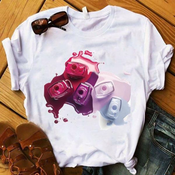 women's t-shirt watercolor nail polish graphics print t shirt women modal size s-3xl o-neck short sleeve tees summer ins casual, White
women's t-shirt watercolor nail polish graphics print t shirt women modal size s-3xl o-neck short sleeve tees summer ins casual, White