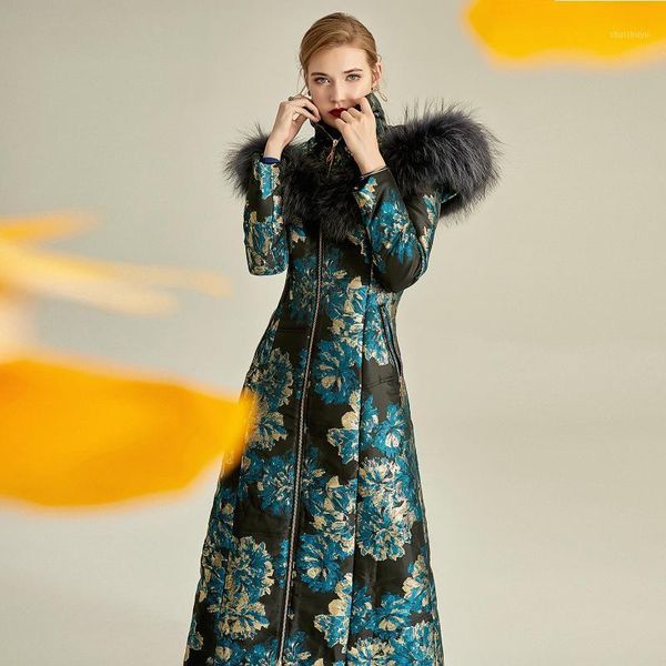 women's down & parkas large fur collar thick warm long women winter jacket cotton padded europeans style jacquard vintage elegant femal, Black
women's down & parkas large fur collar thick warm long women winter jacket cotton padded europeans style jacquard vintage elegant femal, Black