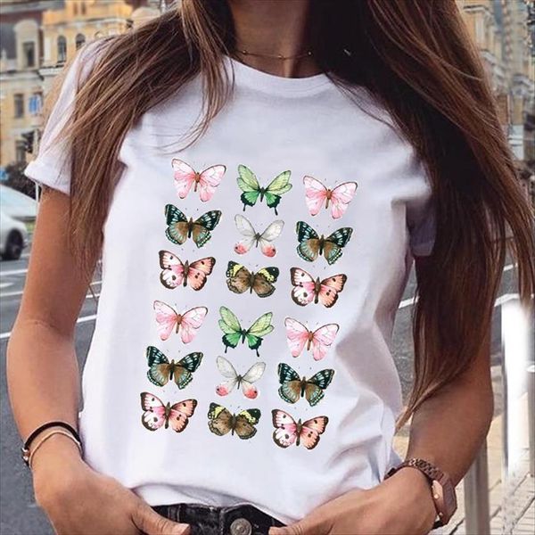 graphic butterfly watercolor cartoon 90s women t shirt cute clothing short sleeve fashion print female clothes tees, White
graphic butterfly watercolor cartoon 90s women t shirt cute clothing short sleeve fashion print female clothes tees, White