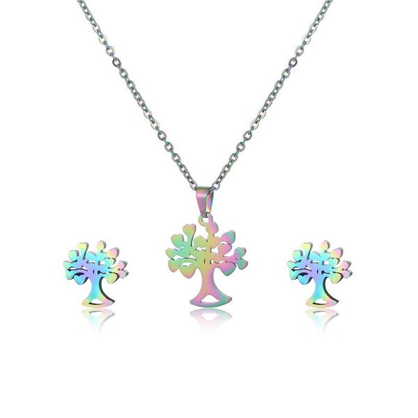 earrings & necklace tree of life pendant for women stainless steel colorful plant engagement jewelry set wife mother's day gifts collie, Silver
earrings & necklace tree of life pendant for women stainless steel colorful plant engagement jewelry set wife mother's day gifts collie, Silver
