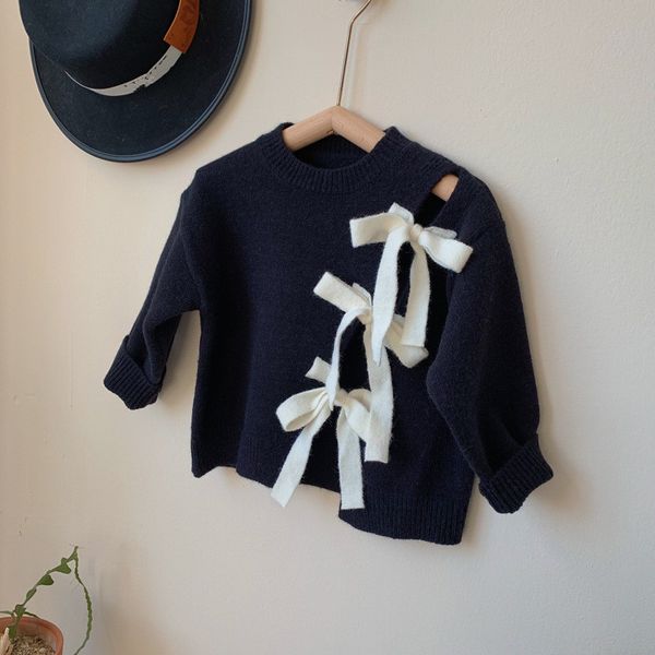 2021 new spring korean style black knotbow baby girls knitted sweaters kids clothes children pullovers, Blue
2021 new spring korean style black knotbow baby girls knitted sweaters kids clothes children pullovers, Blue