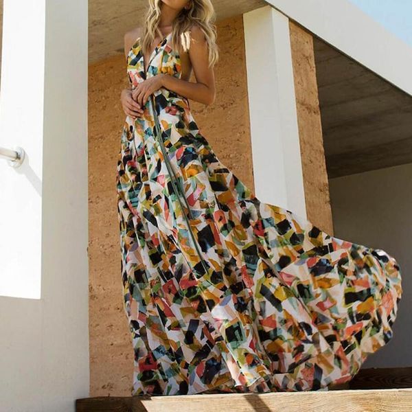 casual dresses summer women deep v-neck geometry block print bandage cold should sleeveless long beach sundress maxi dress, Black;gray
casual dresses summer women deep v-neck geometry block print bandage cold should sleeveless long beach sundress maxi dress, Black;gray