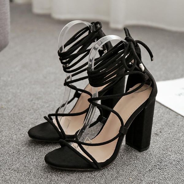 gladiator woman sandals black suede peep toe high heels pumps cross-tied narrow band ankle strap stilettos summer dress shoes
gladiator woman sandals black suede peep toe high heels pumps cross-tied narrow band ankle strap stilettos summer dress shoes