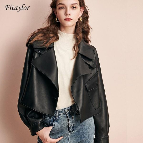 women's leather & faux fitaylor loose jacket women oversized moto biker autumn lady black batwing sleeve street coat
women's leather & faux fitaylor loose jacket women oversized moto biker autumn lady black batwing sleeve street coat