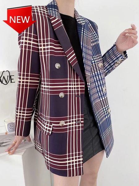friend style women contrast color suit coat fashion femme 2021 autumn stitching check gingham plaid blazer boyfriend women's suits & bl, White;black
friend style women contrast color suit coat fashion femme 2021 autumn stitching check gingham plaid blazer boyfriend women's suits & bl, White;black