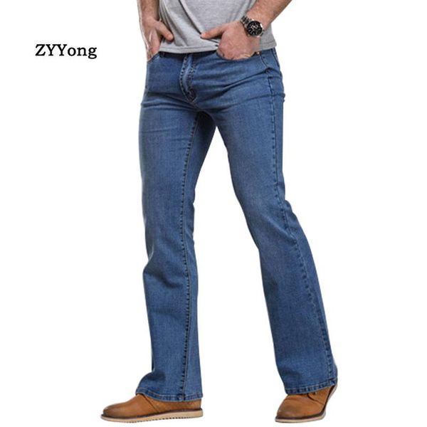 men's jeans spring men flared boot cut denim pants comfortable stretch slim slightly designer classic leisure blue black trousers 
men's jeans spring men flared boot cut denim pants comfortable stretch slim slightly designer classic leisure blue black trousers