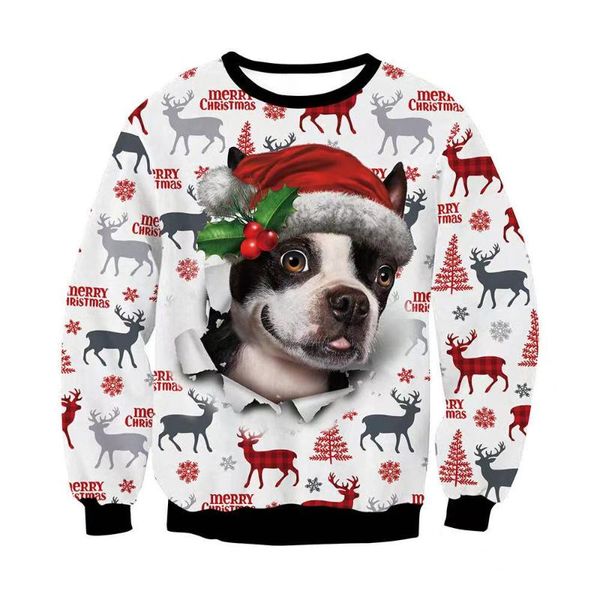 men's sweaters winter autumn christmas funny cute dog cartoon elk animal print white jumper couples casual vacation pullovers clothes, White;black
men's sweaters winter autumn christmas funny cute dog cartoon elk animal print white jumper couples casual vacation pullovers clothes, White;black