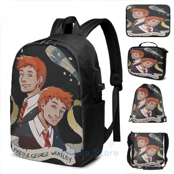 backpack funny graphic print fred and george weasly hoodie usb charge men school bags women bag travel laptop
backpack funny graphic print fred and george weasly hoodie usb charge men school bags women bag travel laptop