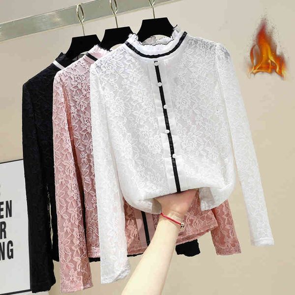 shirt autumn winter blouse padded women fashion stand collar women's long sleeve warm bottoming top, White
shirt autumn winter blouse padded women fashion stand collar women's long sleeve warm bottoming top, White