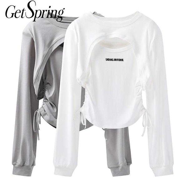 getspring women hoodie cotton s sweatshirts pullove short coat with letter printed drawstring vest 2piece sets spring 210601, Black
getspring women hoodie cotton s sweatshirts pullove short coat with letter printed drawstring vest 2piece sets spring 210601, Black